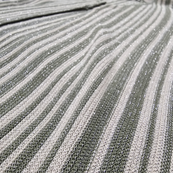 House of Harlow 1960 Revolve Y2K Metallic Green Striped Cardigan Fairy Small - Picture 3 of 10